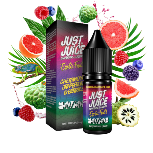 Exotic Fruits Cherimoya Grapefruit & Berries Nic Salt E-liquid By Just Juice Only 99p Exotic Fruits Cherimoya Grapefruit & Berries Nic Salt E-liquid By Just Juice Only 99p