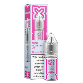 Triple Raspberry Ice Nic Salt E-Liquid by Pod Salt Nexus Triple Raspberry Ice Nic Salt E-Liquid by Pod Salt Nexus