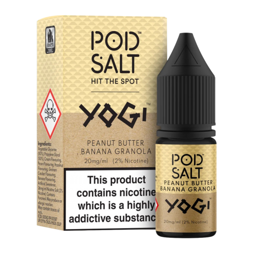 Yogi Peanut Butter Banana Granola Nic Salt E-liquid By Pod Salt Fusions 4 for £10 Yogi Peanut Butter Banana Granola Nic Salt E-liquid By Pod Salt Fusions 4 for £10