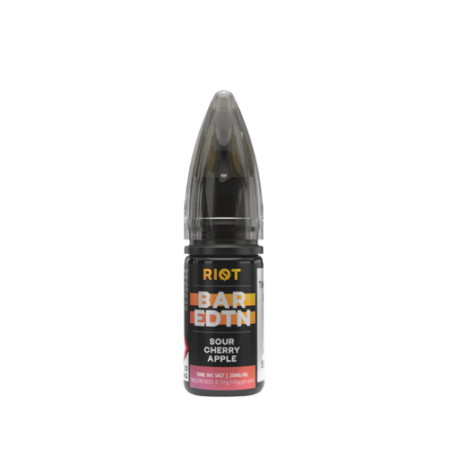 Sour Cherry Apple Nic Salt E-liquid By Riot BAR EDTN 5 for £10 Sour Cherry Apple Nic Salt E-liquid By Riot BAR EDTN 5 for £10